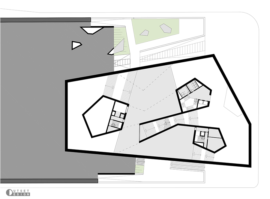 Outset Design Diaphragme Museum Extension Blueprint middle floor