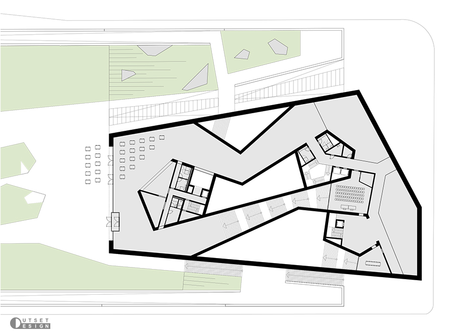 Outset Design Diaphragme Museum Extension Blueprint Upper floor 