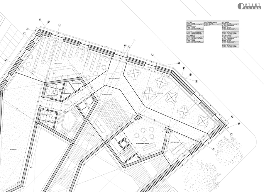 Outset Design Diaphragme Museum Extension Construction blueprint