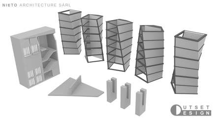 Outset Design Architecture Model 3D model pedestrian bridge