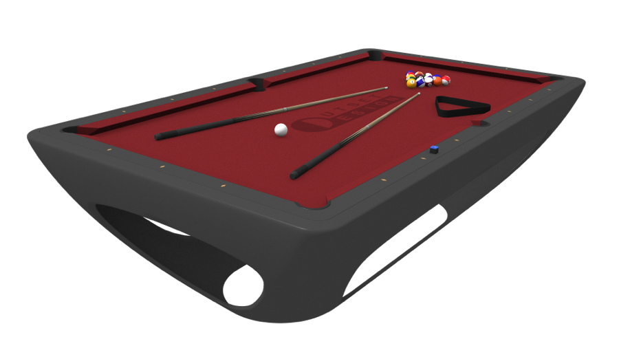 Outset Design Pool Table Red Perspective
